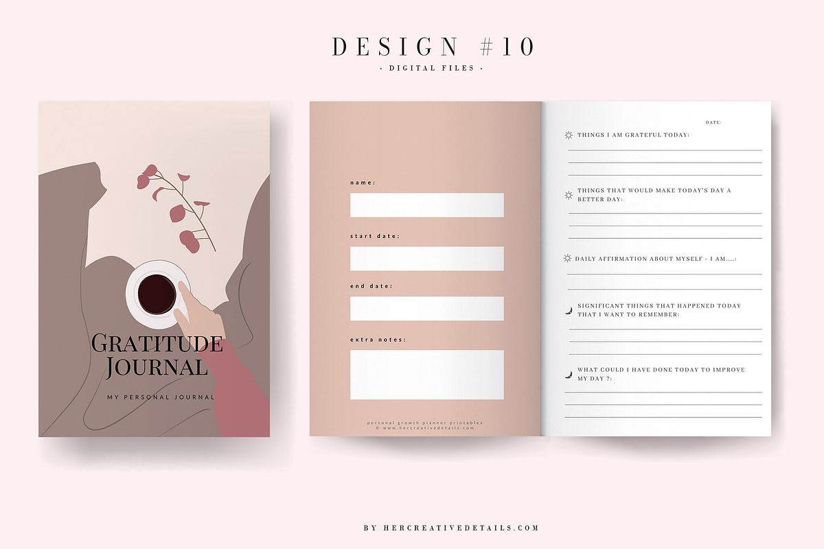 Gratitude Journal Printable - 10 new, a Brochure Template by Her creative details