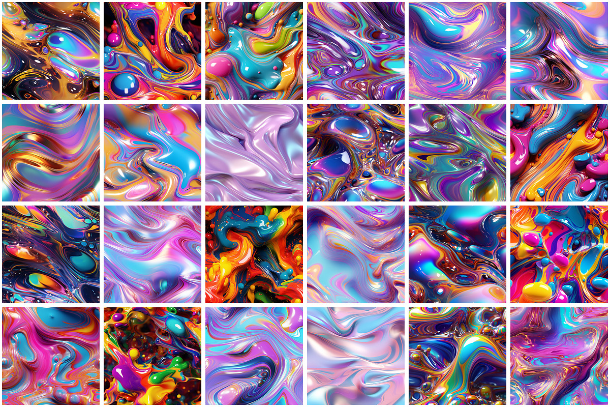 Holographic Liquid Seamless Pattern, a Pattern Graphic by Forhadx5 (Photo 3 of 6)