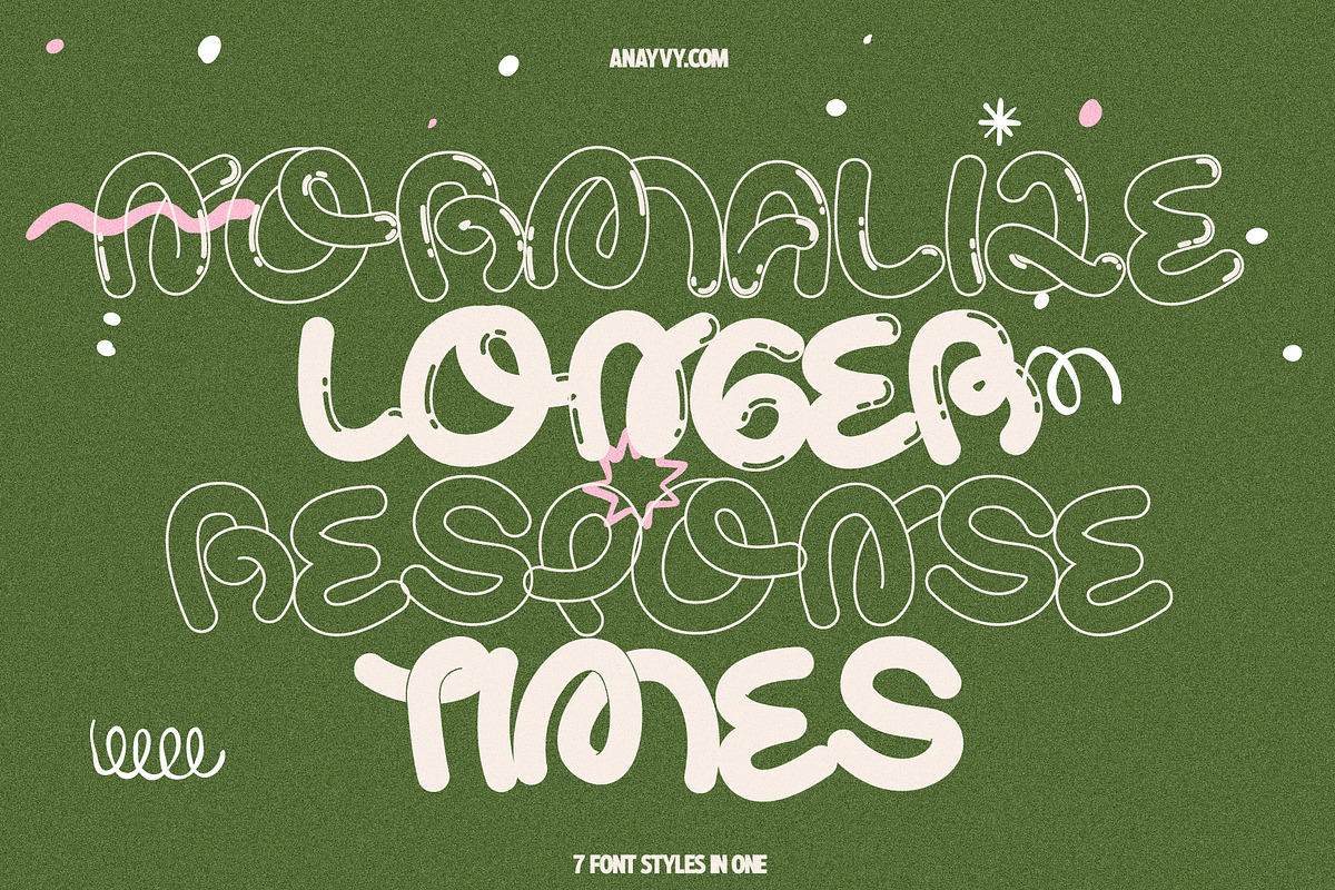 Curly Wurly | Retro Display Bubble, a Sans Serif Font by ana & yvy (Photo 2 of 13)
