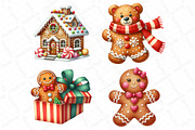 Cute Christmas Gingerbread Clipart, an Illustration by DreamPrint404 (Thumbnail 3 of 4)