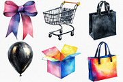 Watercolor Black Friday Clipart, an Illustration by Canvas Craft (Thumbnail 3 of 7)