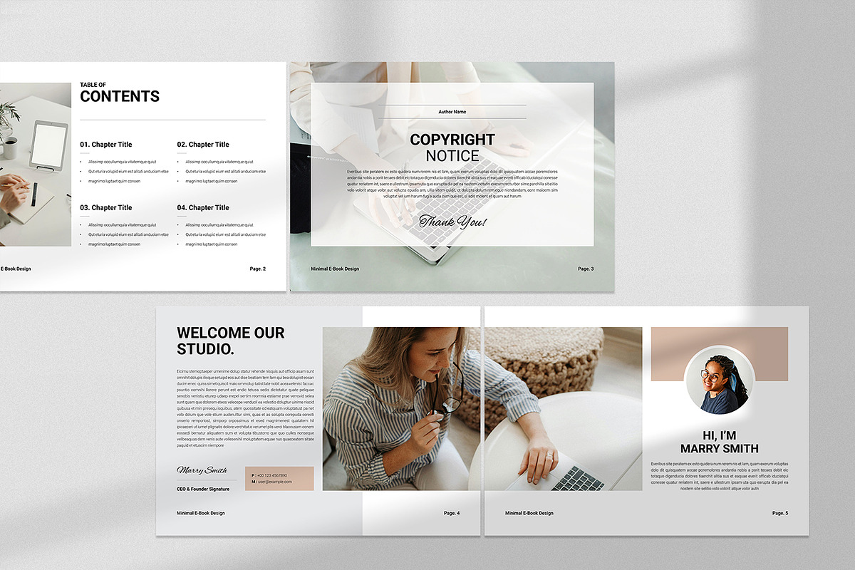 Minimal E-Book Template Landscape, a Brochure Template by Spark_Creative (Photo 3 of 6)