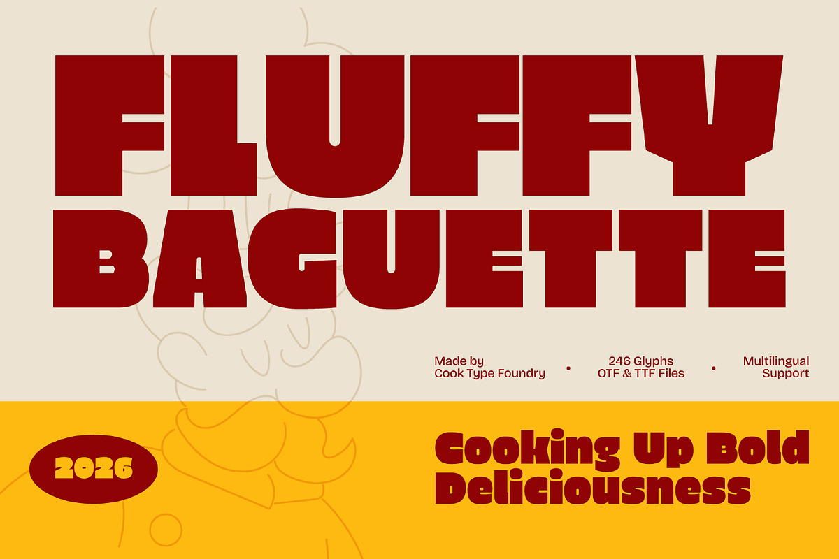 Fluffy Baguette, a Sans Serif Font by graphicook (Photo 1 of 10)
