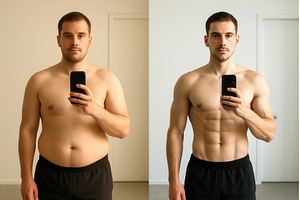 Split image of a Caucasian man, a Sports & Recreation Photo by Sergey Kotenev