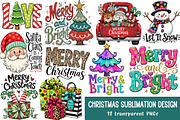 Christmas Sublimation Design Bundle, a Transportation Illustration by SinaCreation (Thumbnail 1 of 10)