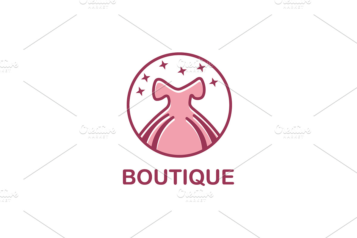 Fashion Boutique Logo Purple Dress, a Branding & Logo Template by Logo Loom (Photo 1 of 2)
