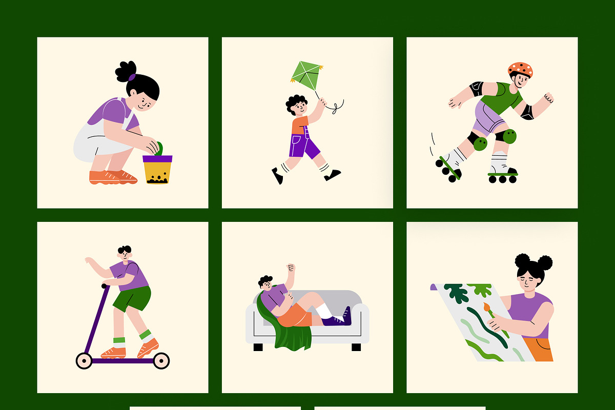 Childhood Illustration Art Set, a Person Illustration by Brickclay (Photo 9 of 9)
