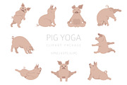 Pig yoga, an Animal Illustration by pet design shop (Thumbnail 1 of 5)