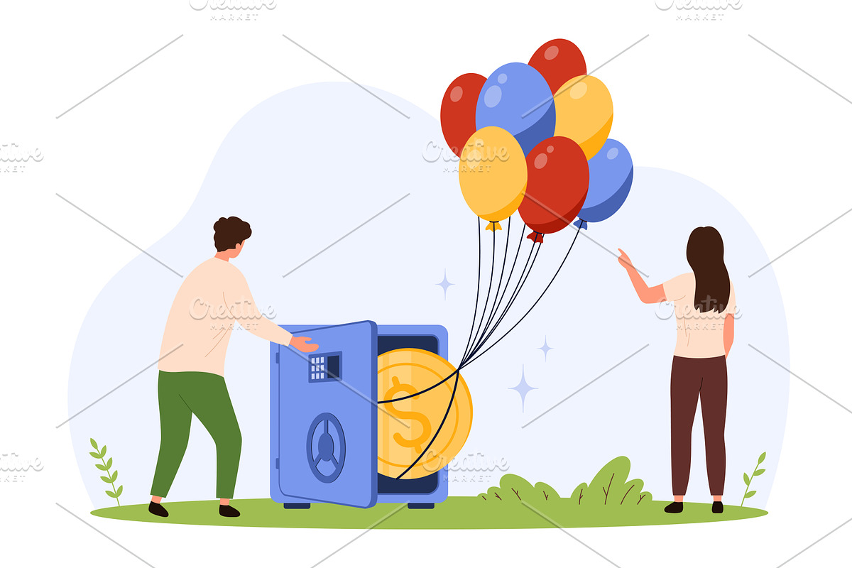 Inflation Impact Safe Deposit, an Object Illustration by Flashvector