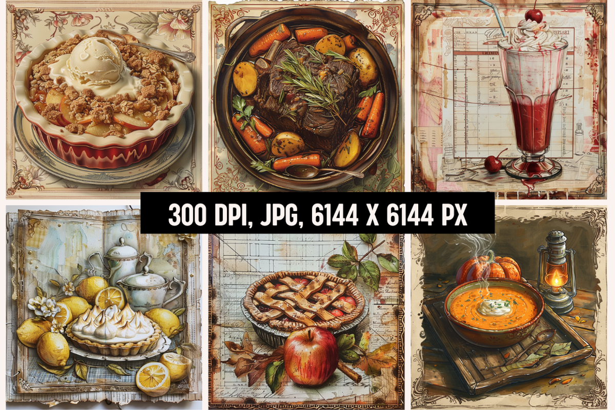 Favorite Foods Vintage Junk Journal, a Background Graphic by PrintHaven Designs (Photo 6 of 10)