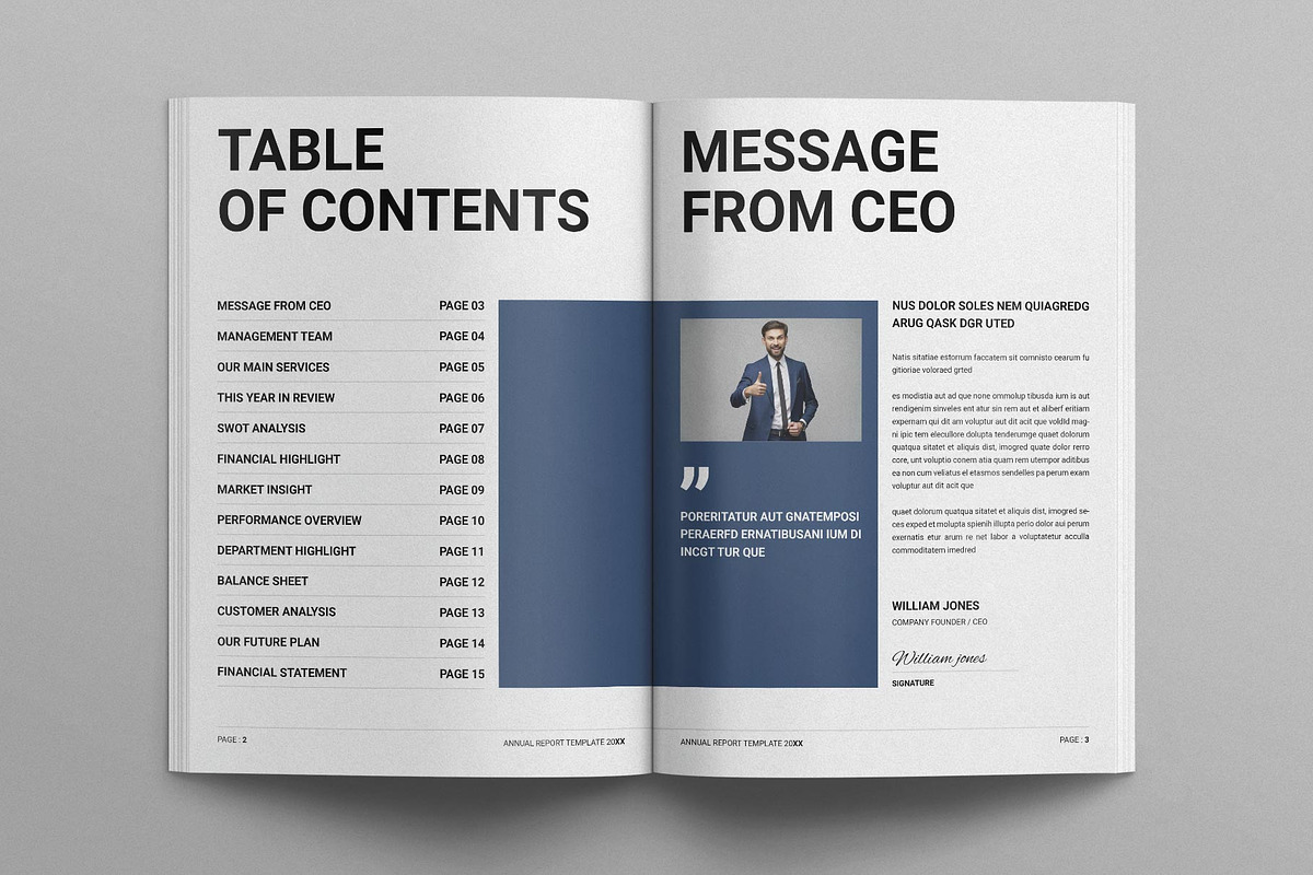 Annual Report Template - 16 Pages preview 2
