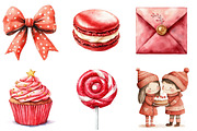 Red Birthday Watercolor Clipart, an Illustration by SinaCreation (Thumbnail 2 of 5)