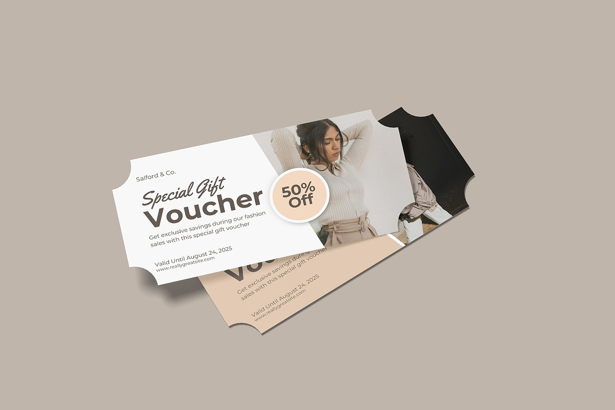 Gift Voucher Mockup, an Advertising Mockup by suciamairastd (Photo 4 of 6)