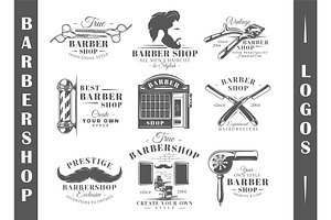 9 Barbershop Logos Templates Vol.2