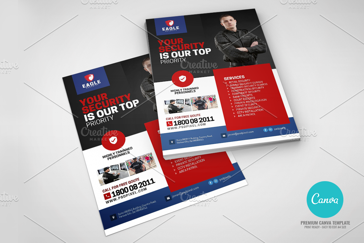 Private Security Canva Flyer, a Flyer Template by PSDPixel (Photo 3 of 4)