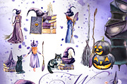 Hand-Painted Wicked Witch Clipart, a Seasonal Illustration by ArtCreationsDesign (Thumbnail 9 of 13)