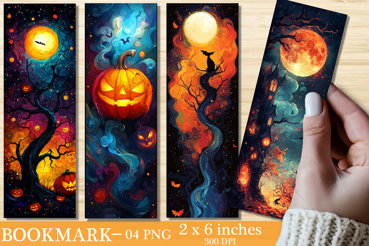 Abstract Halloween spooky bookmark, an Illustration by SinaCreation