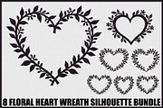 Floral Heart Wreath Bundle, an Illustration by BIPLOB EXPERT (Thumbnail 1 of 9)