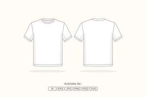 Blank T-Shirt Front and Back Vector, an Object Illustration by Partikusi Design