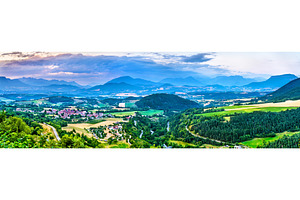 Panorama of French Alps at sunset in, a Nature Photo by Leonid Andronov