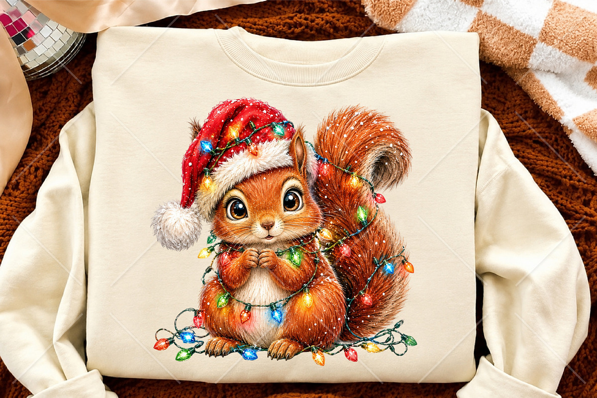 Christmas Squirrel Clipart PNG, a Seasonal Illustration by Canvas Craft (Photo 4 of 6)