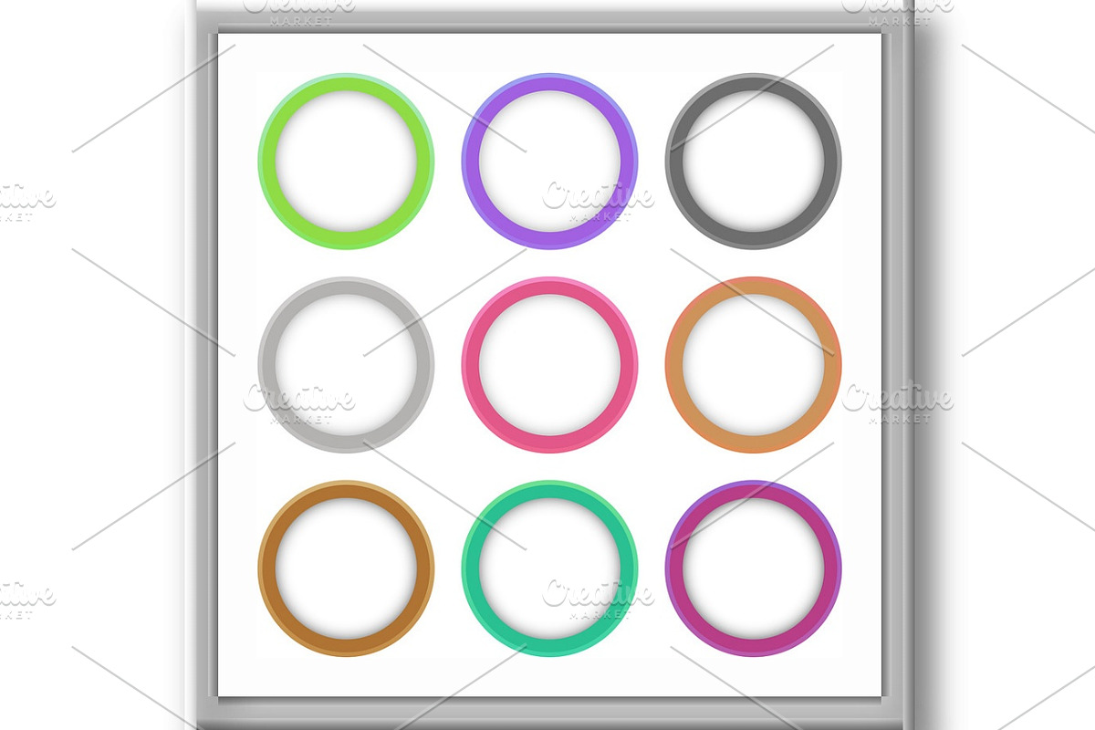 Set of Modern Colorful Oval Banners, a Decorative Illustration by FineArtStudio (Photo 3 of 3)