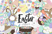 Easter Egg Painting Clipart, a Seasonal Illustration by GlamArtZhanna (Thumbnail 1 of 5)