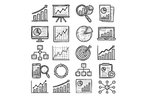 Business Chart Icons, an Object Graphic by RT Studio