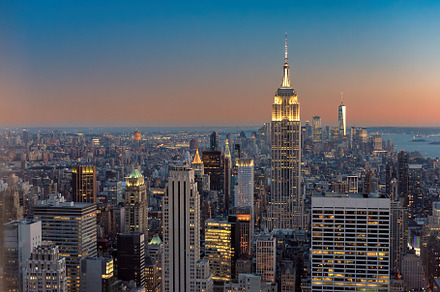 Night view of New York City, an Architecture Photo by Lucky Photographer