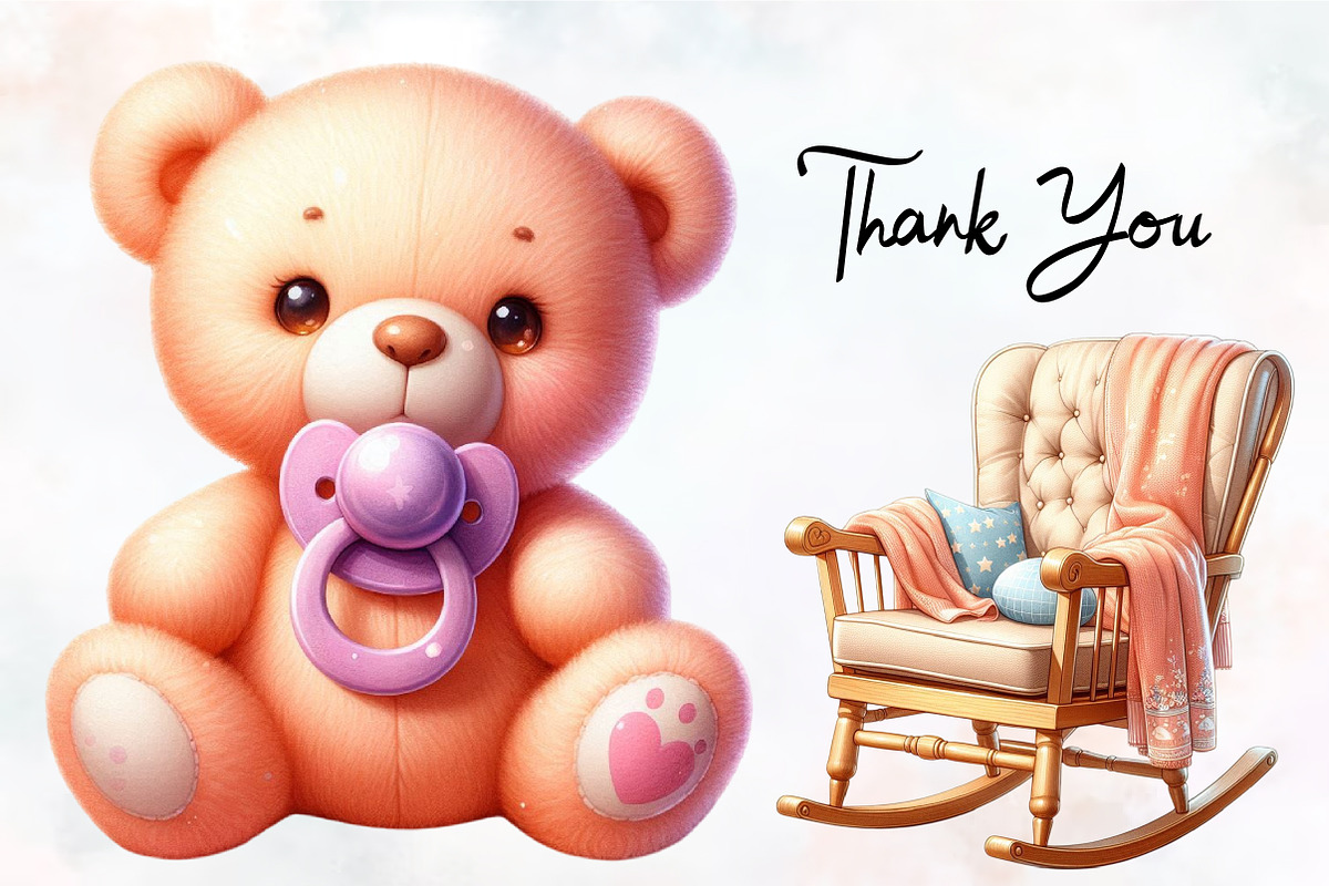 Lavender Soft Peach Baby Nursery Png, an Illustration by RobertsArt (Photo 3 of 7)