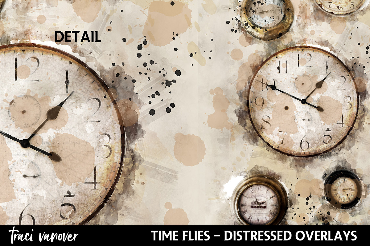 Clocks & Watches Distressed Overlays, an Illustration by ephemoire (Photo 3 of 9)