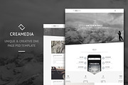 Creamedia One Page PSD Template, a Landing Page Template by valthemes (Thumbnail 1 of 4)