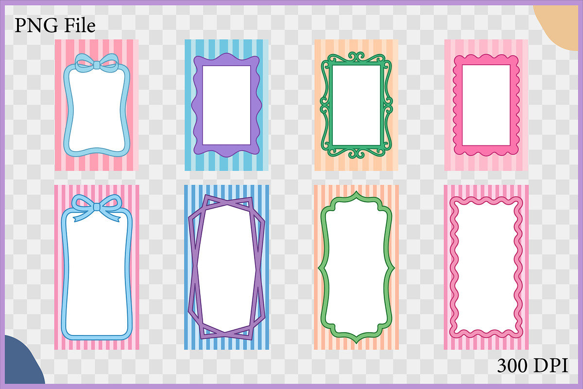 Striped Coquette Frame Vector Bundle, a Decorative Illustration by Gfx Expert Team (Photo 2 of 10)