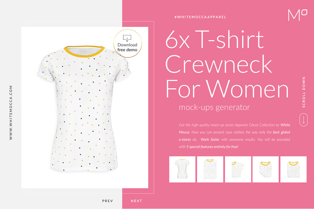 6x Women T-shirt Ghost Mock-ups Set, a Books & Magazine Mockup by Apparel_Mockups (Photo 4 of 22)