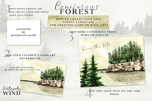 Forest Landscape Clipart Watercolor