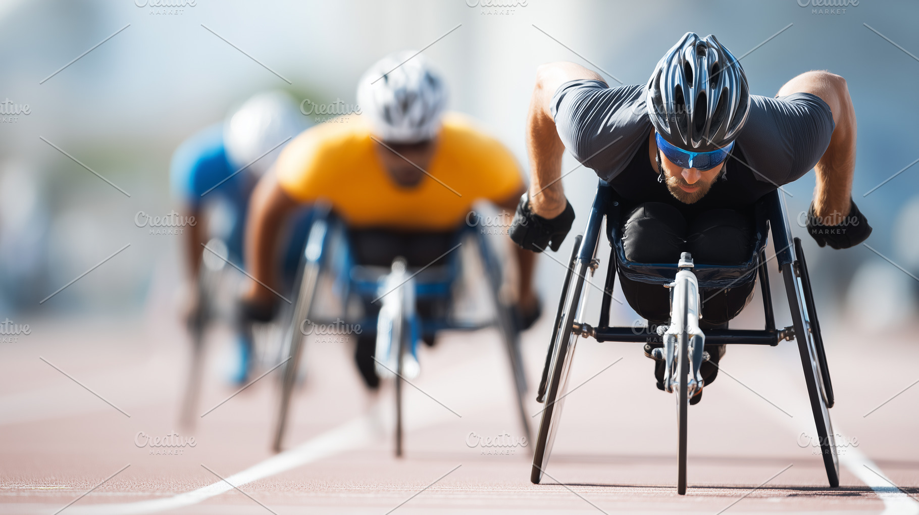 Competitive wheelchair athletes race, a Sports & Recreation Photo by MistyDay