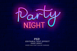 Party Night Neon PSD Text Editable, a Layer Style Add-On by TrueVector
