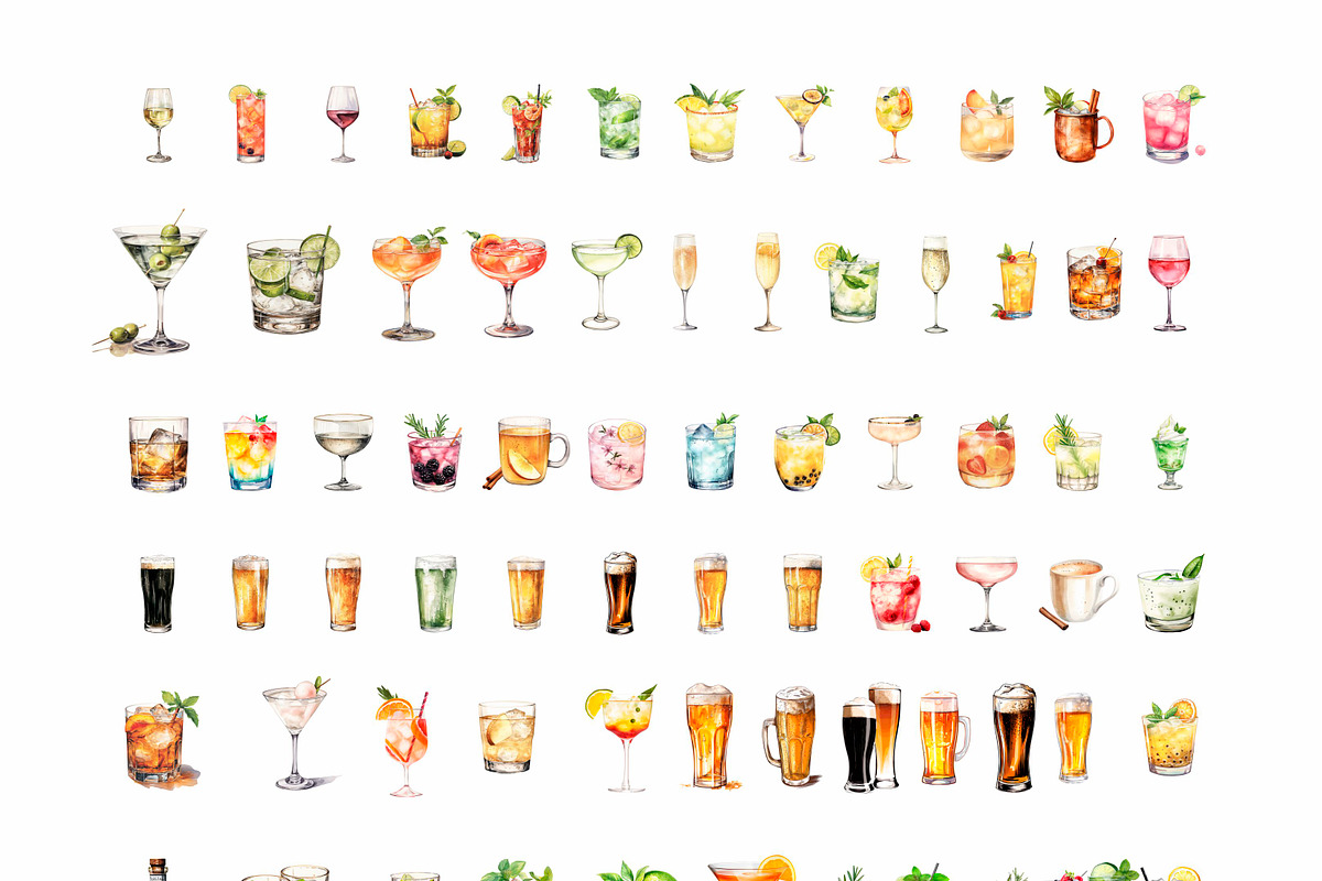 MEGA BUNDLE Cocktail Illustrations, an Illustration by 1801Prints (Photo 2 of 3)