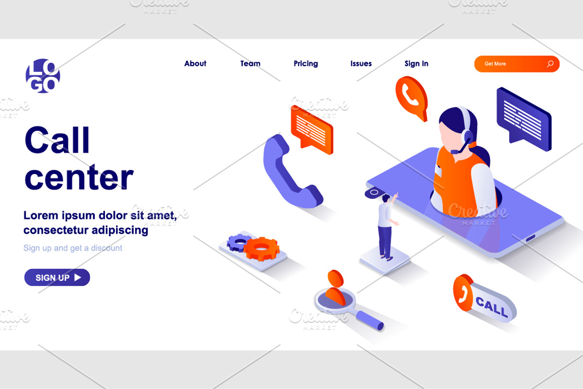Isometric Landing Page Template, a Templates & Theme by alexdndz (Photo 6 of 31)