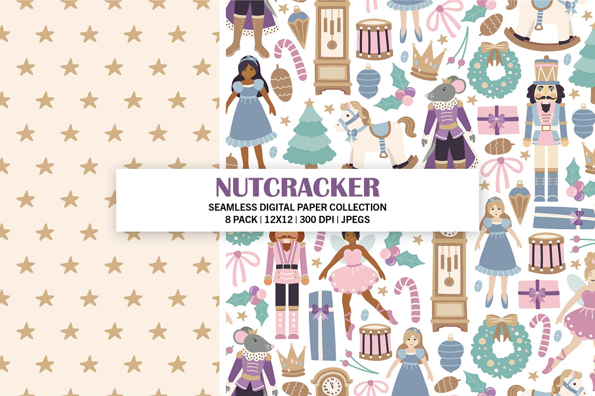 Nutcracker Seamless Pattern Bundle, a Pattern Graphic by Alanna Messina Design Co (Photo 2 of 8)