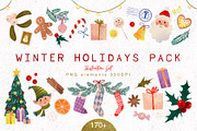 WINTER HOLIDAYS PACK, an Illustration by Maria Summer (Thumbnail 1 of 24)