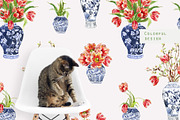 Jars and Tulips. Watercolor Set, a Decorative Illustration by Irina Dolgikh (Thumbnail 9 of 12)