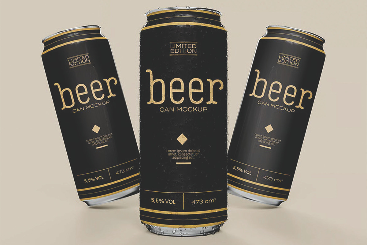 Beer or Soda Cans Mockup, an Advertising Mockup by skybluecreative (Photo 2 of 3)
