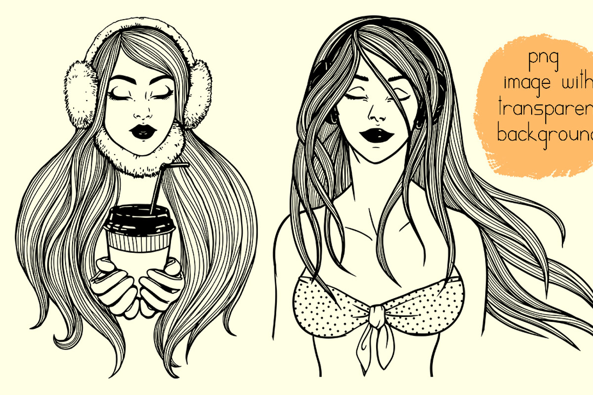 Hand-drawn Female portraits, an Illustration by Mandarinkas art (Photo 4 of 12)