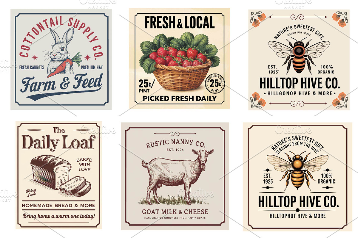 Vintage Farm Sign Sublimation Bundle, an Illustration by CreationArt (Photo 3 of 3)