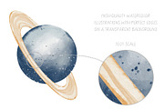 Watercolor Space Pastel Clipart Set, an Illustration by Alisles (Thumbnail 11 of 12)