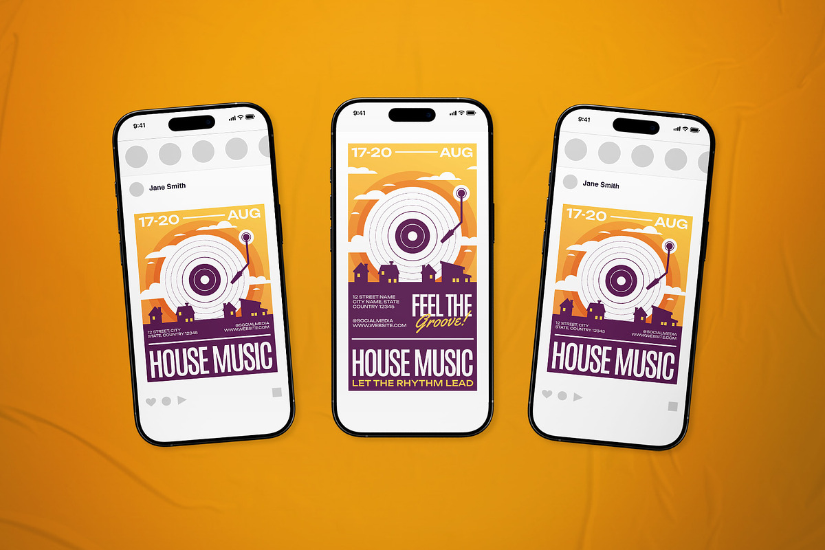 House Music Event Flyer Set, a Flyer Template by The Good Store (Photo 2 of 2)