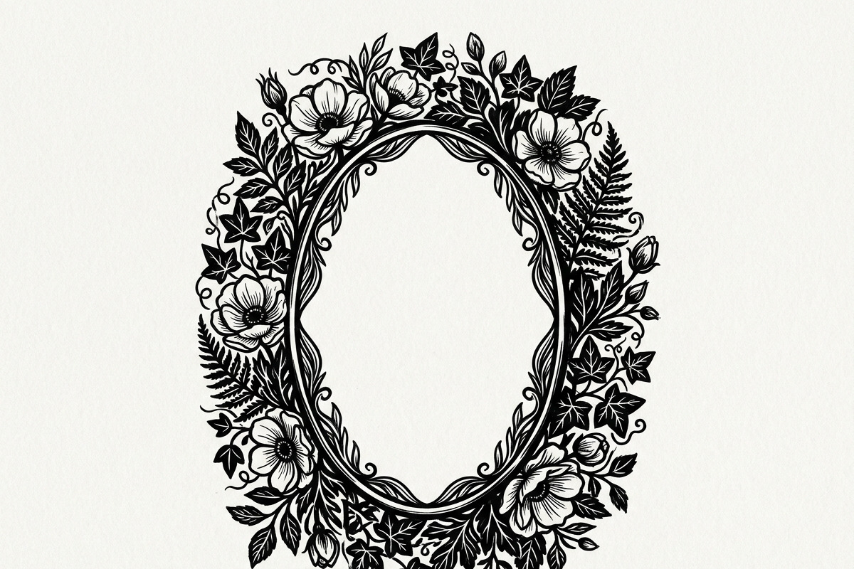 50 Elegant Floral Oval Mirror Frame, a Decorative Illustration by Amazin_art (Photo 14 of 29)
