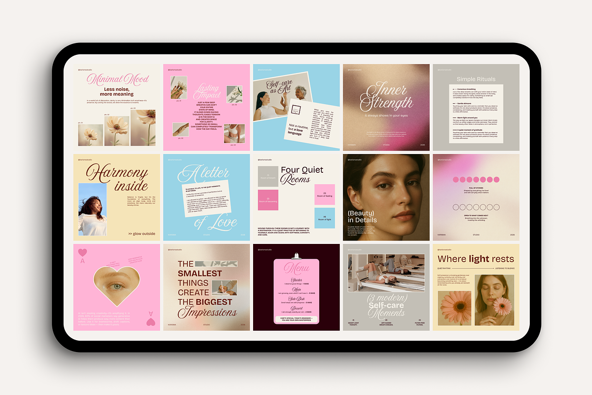 Self-Care Instagram Canva Templates, a Social Media Template by Karisma Studio (Photo 9 of 10)