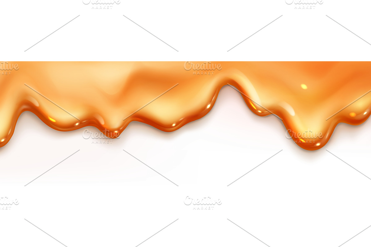 Melted caramel drips, a Texture Illustration by art PVP - market